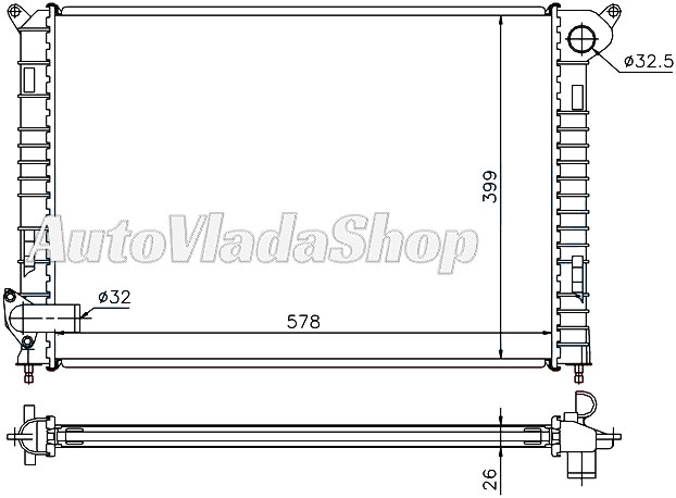 HLADNJAK MOTORA 1.4/1.6CC (+AC) (57.8x40)