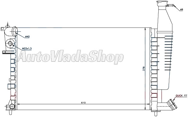 HLADNJAK MOTORA 1.4/1.6/1.8 (+/-AC) (61x37.7x23)