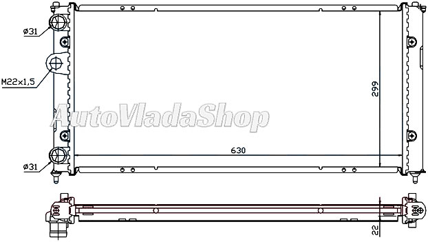 HLADNJAK MOTORA 2.0i 16V 1.9TDi (63x32)