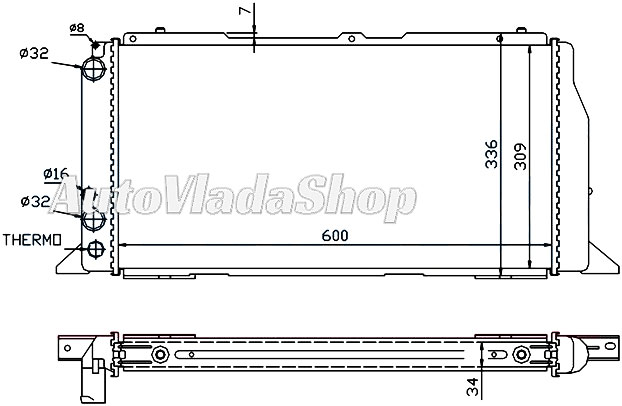 HLADNJAK MOTORA 1.6/1.8 BENZIN / 1.6 TD (+AC) (60x31x4.0)