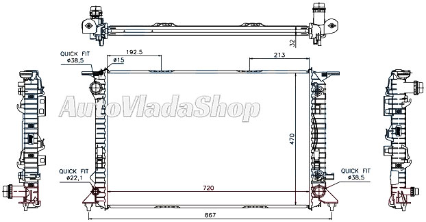 HLADNJAK MOTORA 2.7/3.0 Tdi - 3.0 TFSi/3.2 FSI (AUTO) (72x47)