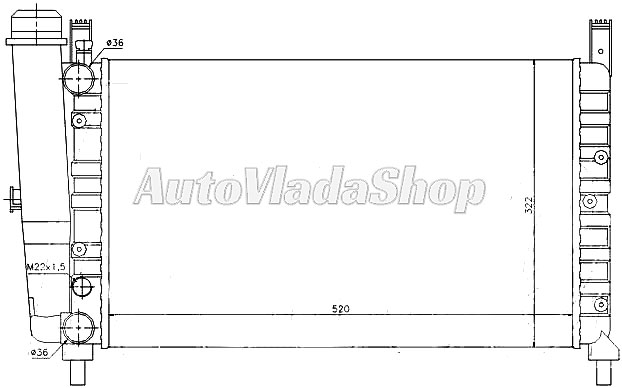 HLADNJAK MOTORA 1.4/1.5i 8V (520x322x34)