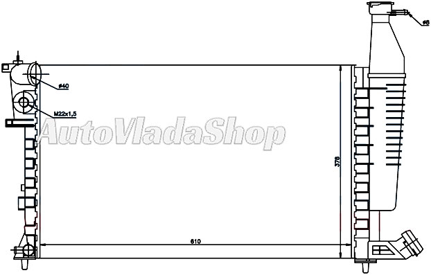 HLADNJAK MOTORA 1.1/1.4/1.6/1.8cc 8V (+/-AC) (61x37.8)