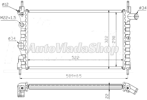 HLADNJAK MOTORA 1.4CC (52.5x32)