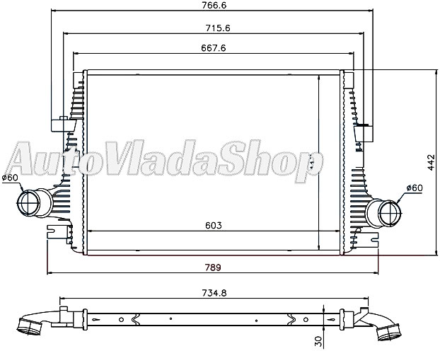 HLADNJAK INTERKULERA 1.8 Tbi/1.9/2.4 JTDM (60x41)