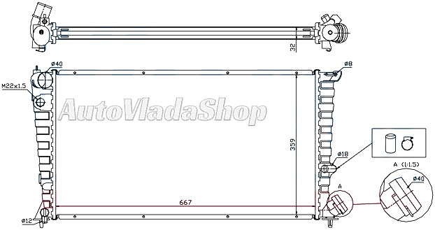 HLADNJAK MOTORA 1.8/1.9 BENZIN/DIZEL (67x38) (BEZ OSIGURACA)