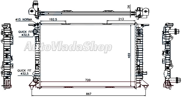 HLADNJAK MOTORA 1.8 TFSI 2.0 TFSi / 2.0 TDi (AUTO) (72x47.7)