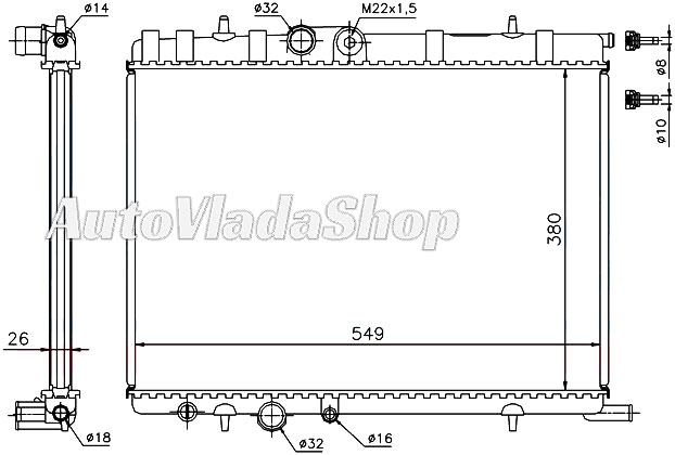 HLADNJAK PEUGEOT 14-16-18-20-14HDI-20HDI AC+/-