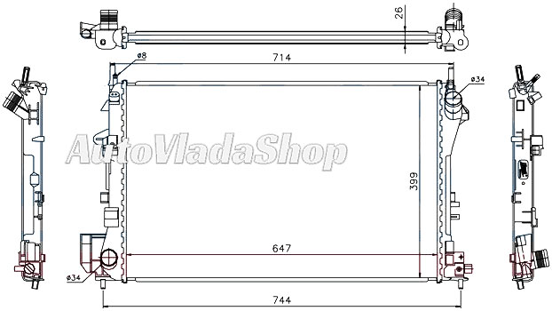 HLADNJAK OPEL VECTRA C 16-18 AC+/- SABB 9-3 18-20