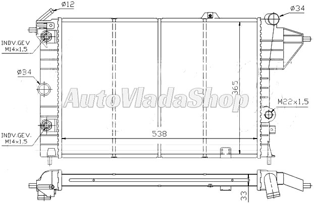 HLADNJAK MOTORA 1.7 DIZEL (54x37.5)