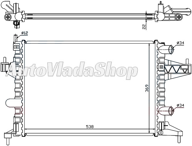 HLADNJAK MOTORA 1.0/1.2/1.4 (MAN) (+/-AC) (54x38)